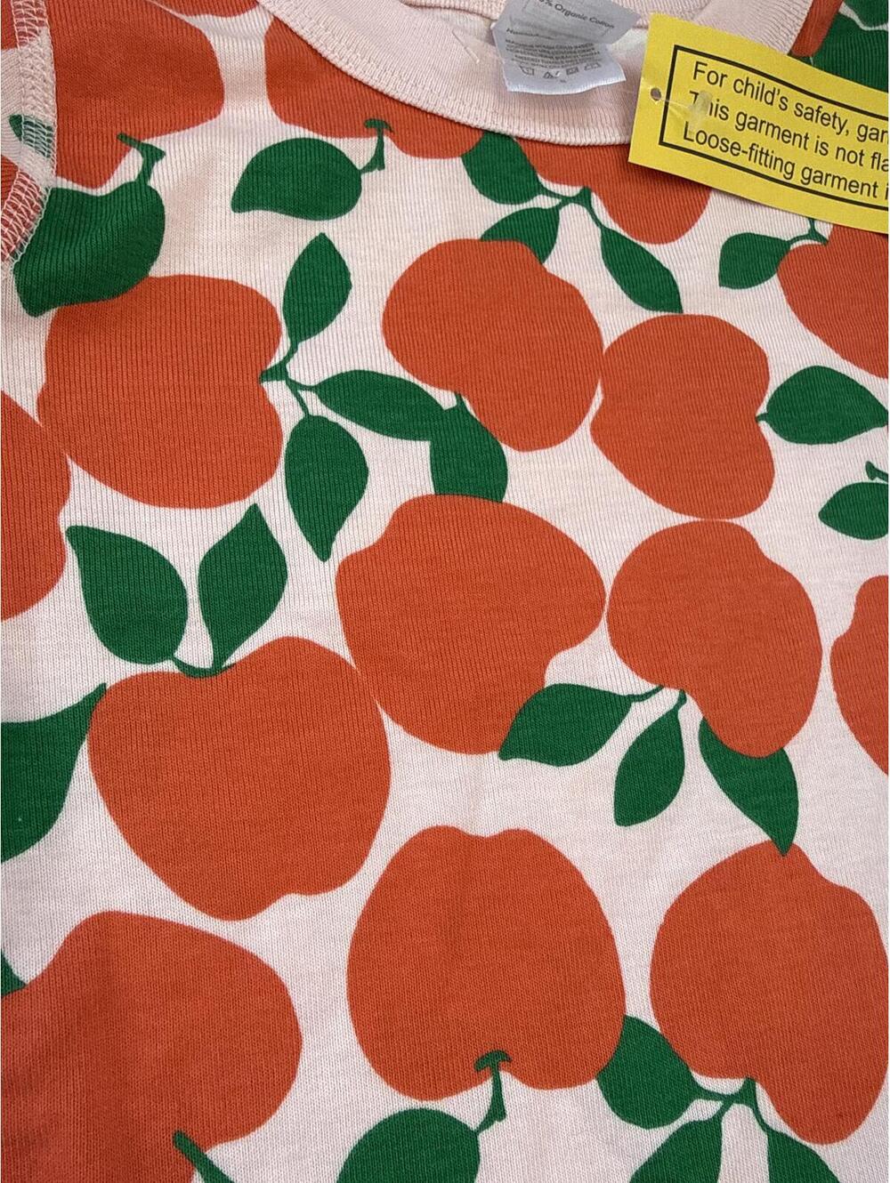 NWT Hanna Andersson Kids Organic Cotton Pajama Set with Apple Print, Size 5 - Picture 3 of 3